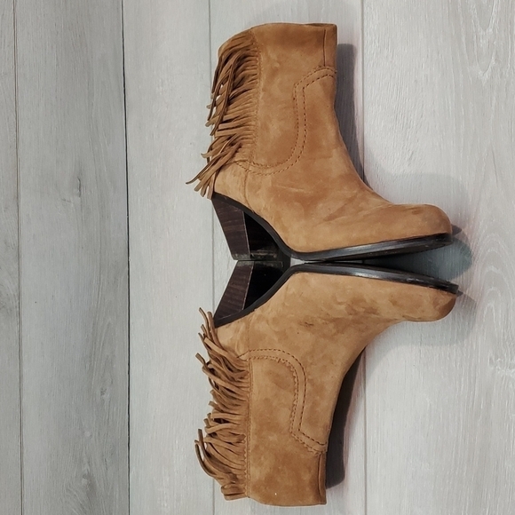 Sam Edelman Womens Louie Western Fringle Ankle Suede Booties shoes sz 8 - Picture 9 of 16